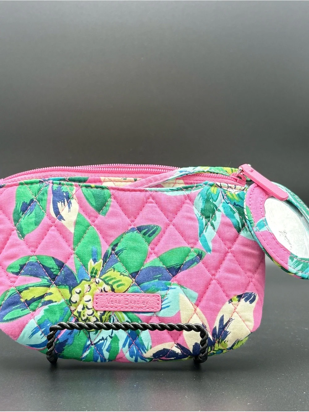Vera Bradley Pink Floral Quilted Cosmetic Bag